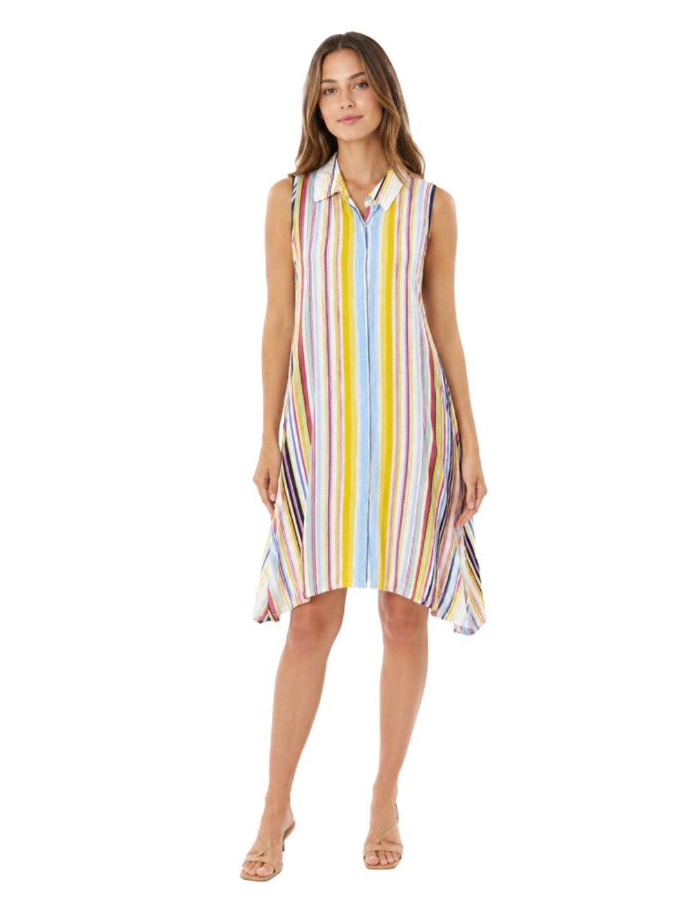 Cupio Multicolor Striped Swing Dress | Size Medium